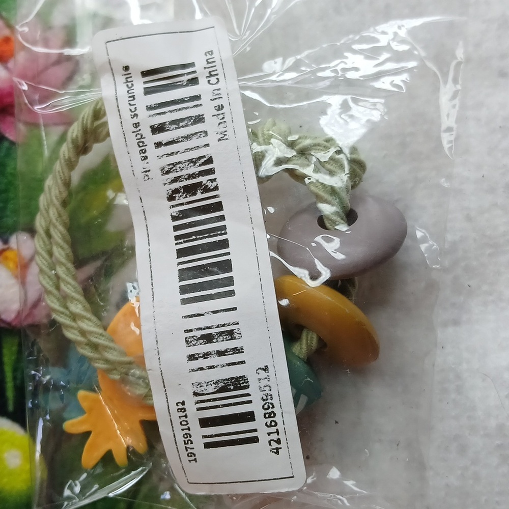 Tropical Pineapple Charm Elastic Corded Hair Tie - Picture 3 of 3